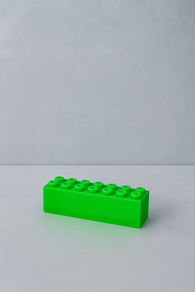 nukoo قلم تحديد مكعبات البناء باللون الأخضر - قلم تحديد ممتع وقابل للتجميع