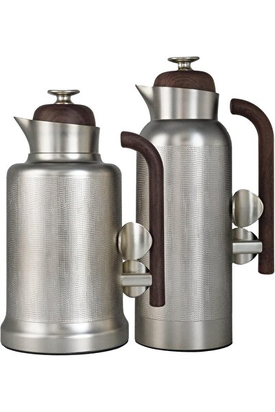 ALSAIF ترمس شاي وقهوة SANDRA مفرغ من الهواء، قطعتين، مقاوم للتسرب ويحافظ على المشروبات ساخنة، 1 لتر/1 لتر