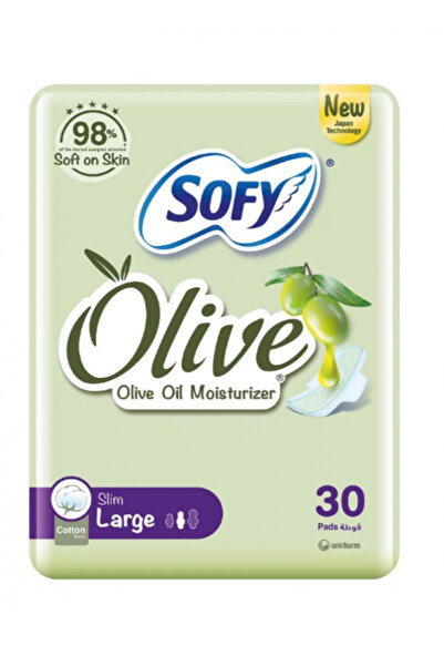 sofy Slim Olive Oil Moisturizer 30 Sanitary Pads Large White