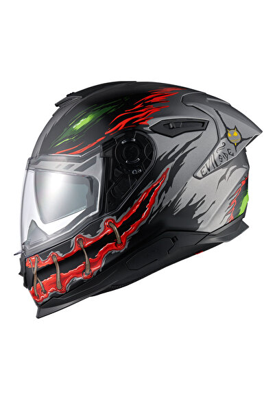 LS2 Y.100R NIGHT RIDER MAT TITANIUM KASK XL