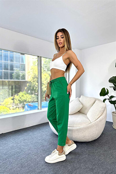 My Blog Green Tassel Detailed Trousers