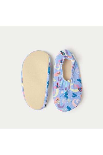 Juniors All-Over Underwater Print Slip-On Pool Shoes