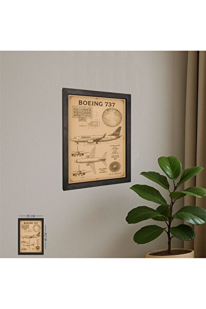 VecihiGeliyor Boeing 737 Max Tablo Pilot - Havacı - Uçak Tutkunu Hediye