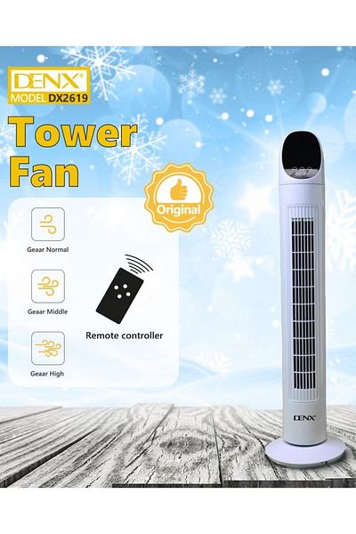 Denx Bladeless Oscillating Tower Fan, Portable Quiet Cooling Fan, Electric Standing Floor Fandx2619