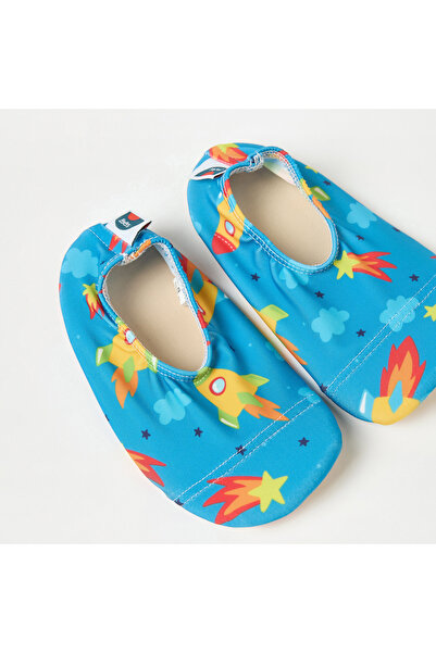 Juniors All-Over Rocket Print Anti-Slip Swimming Slippers