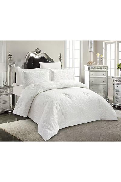 miral A double bed sheet with a luxurious royal embroidered design to add elegance to your room decor, made of microfiber, size 240*260 cm