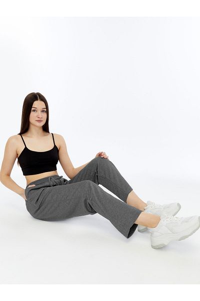 KRAVEN Pantaloni de sport piqué pentru femei Pantaloni largi (țesătură piqué - potrivire confortabilă)