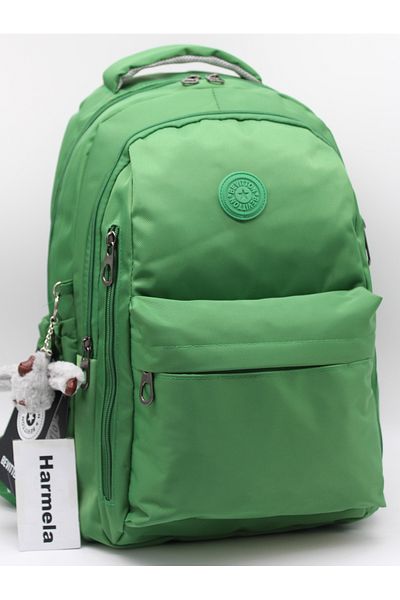 Harmela School Backpack Unisex Water Resistant Fabric School Bag Hrm2500 Green