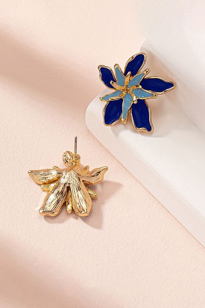 Glaren Double Layer Enamel Flower Women's Earrings