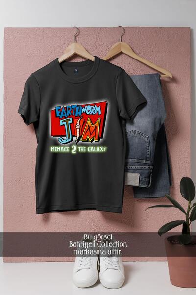 Bahriyeli Collection Oversize Earthworm Jim- Menace 2 the Galaxy Designed Uni...