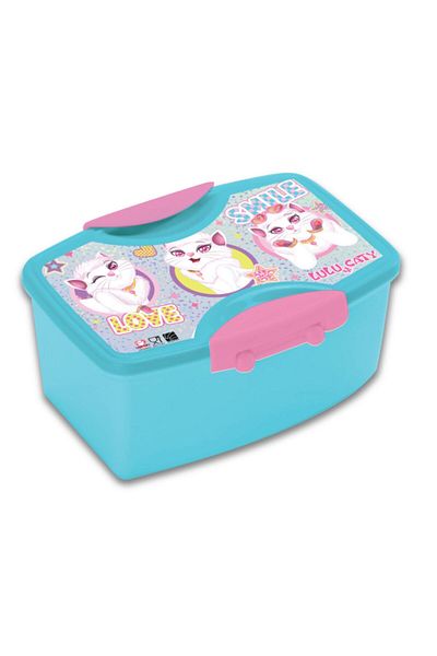 TSUMAB Lulu Caty Lunch Box for Kids – Cute Cat Design (Blue & Pink)