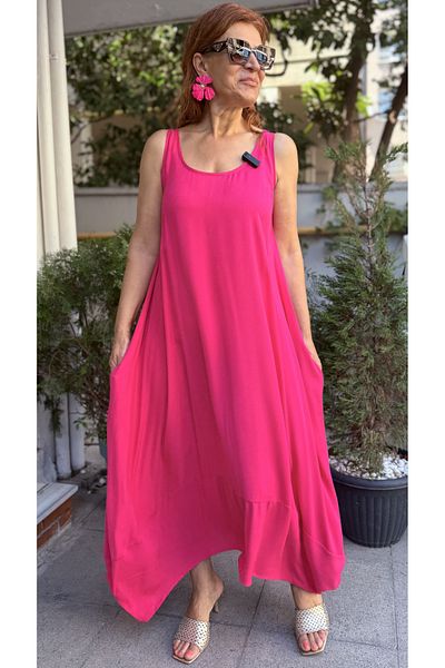 DenizEge Sleeveless Marlon Dress Fuchsia