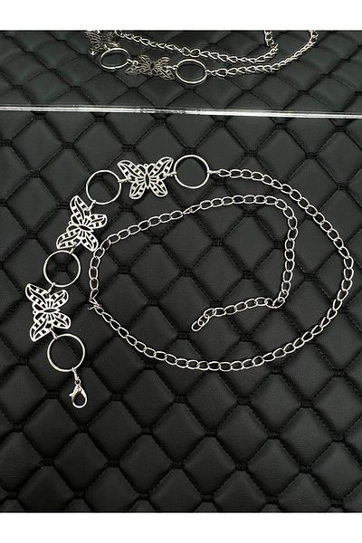 Descoin Chain Belt with Butterfly Accessories, Shirt Belt, Women's Belt, Jacket Belt