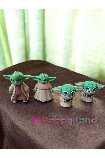 Happyland Baby Yoda Figure Toy Set of 4 Mini Yoda Toy Set 6 cm