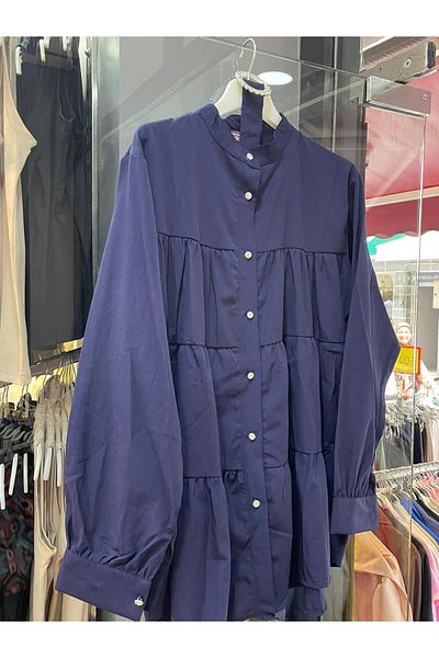 MODA AKGÜN Belted Fold Buttons Stone Detail Princess Shirt
