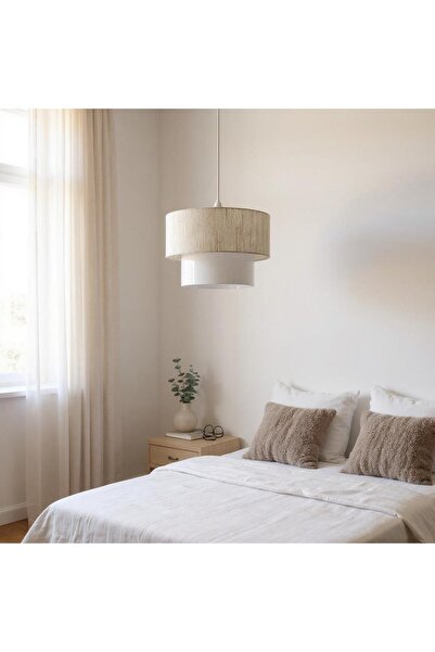 ABAJUR EVİM pasta rattan şapkalı avize