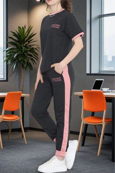 estilowear Printed Two Color Tracksuit Set Model 20205001