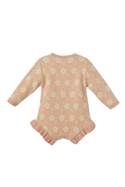 Uludağ Triko Pink Organic Cotton Floral Jumpsuit Set