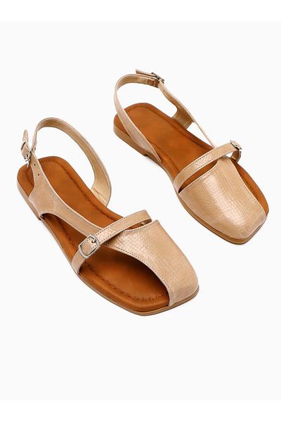 KİNDEP Kindep Finn Side Finger Open Women's Ballerina Ballerina Mink