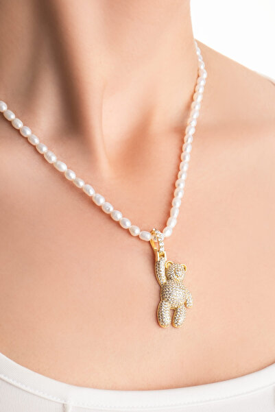 So CHIC... Tiny Bear 18 Ayar Sarı Altın Kaplama Gümüş Charm