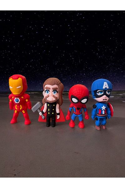 Happyland Spider-Man 4-Piece Mini Cake Topper Figure Set 4 Character Figure Toy