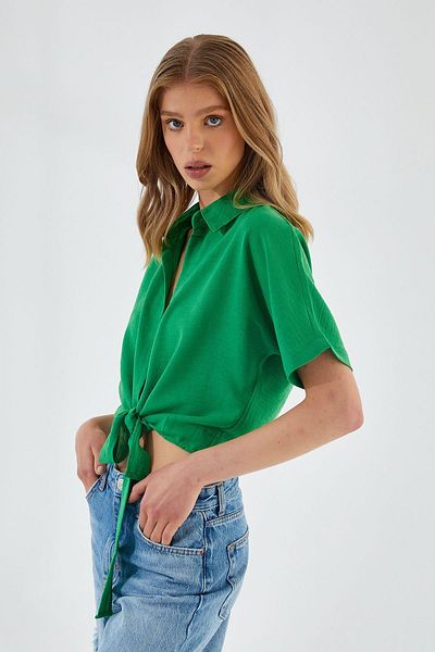 Mixray 4230 Cămașă de in de vară pentru damă, verde