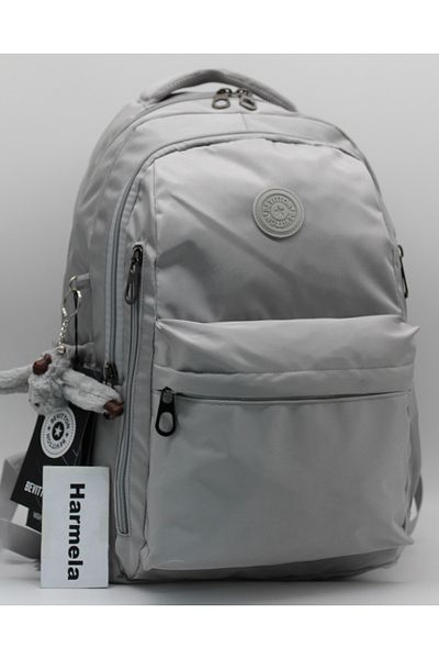 Harmela School Backpack Unisex Water Resistant Fabric School Bag Hrm2500 Gray