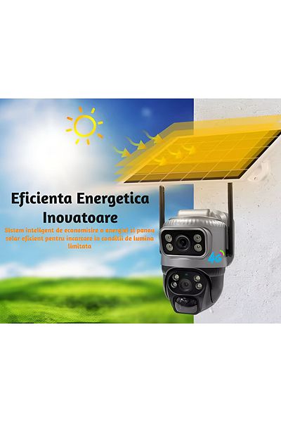 CLAUSTEEL Cameră de supraveghere duală MAN 132 cu panou solar, 2 obiective, 4MP, 8000mah, 4G