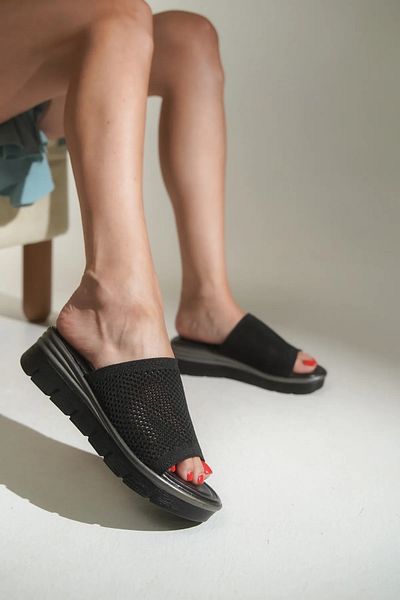 KİNDEP Kindep Poli Light Sole Daily Knitwear Women's Slippers Black