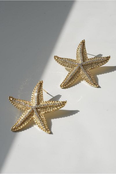 AŞIK ACCESSORIES Stoned Starfish Earrings