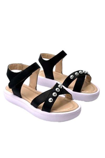 KİNDEP Troklu Phlon Light Sole sandale za devojčice CRNE