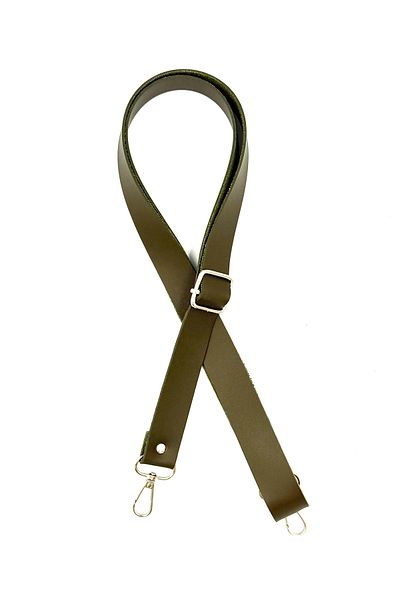 Lady Moss Adjustable Faux Leather Bag Strap Length Max 120 cm - Width 2.5 cm (Khaki)