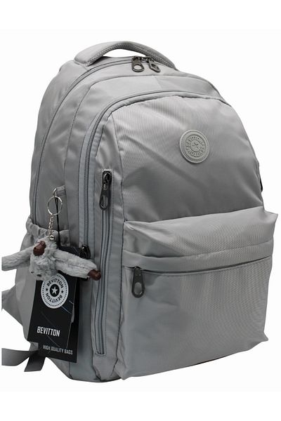 Bevitton Σχολικό σακίδιο πλάτης Unisex Αδιάβροχο υφασμάτινο Σχολικό τσαντάκι 2500 Γκρι