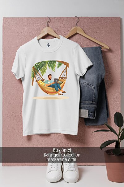 Bahriyeli Collection oversized Μπλουζάκι Unisex με σχέδιο για φορητό υπολογιστή Hamak