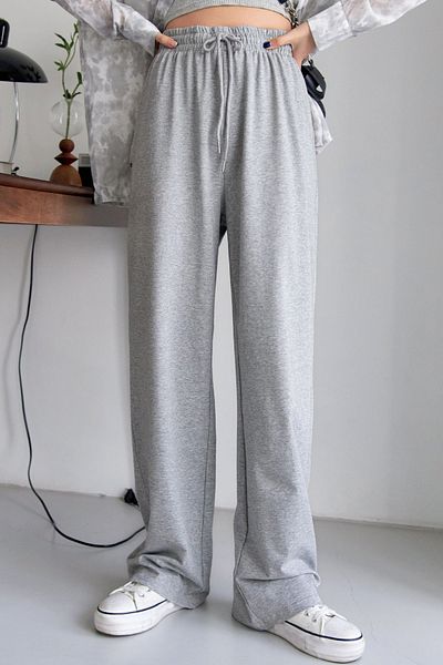 Tarz Cool Lace-Up Waist Straight Leg Sweatpants, Women's Sweatpants