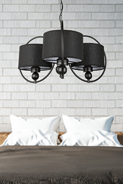 Begüsa Santiago 3.Lü Avize Siyah