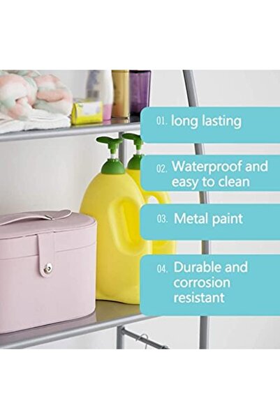 Generic 3 Layer Over The Washing Machine Storage Rack Metal Bathroom Shelf Space Saving Organizer for Laundr