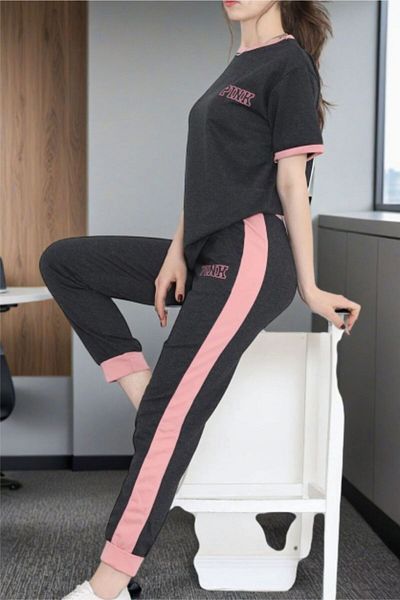 estilowear Printed Two Color Tracksuit Set Model 20205001