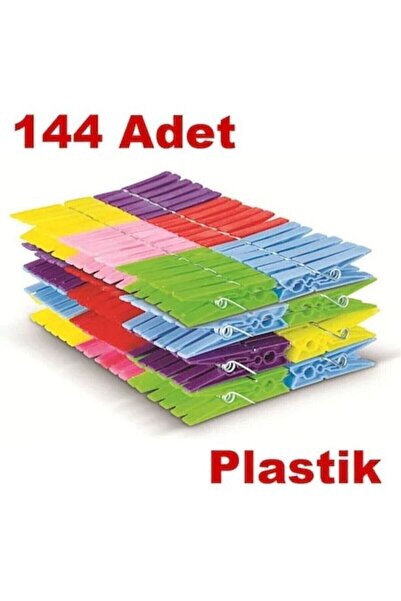 Başaran Plastik Çamaşır Mandalı Çelik Yaylı 144 Adet Çamaşır Mandalı