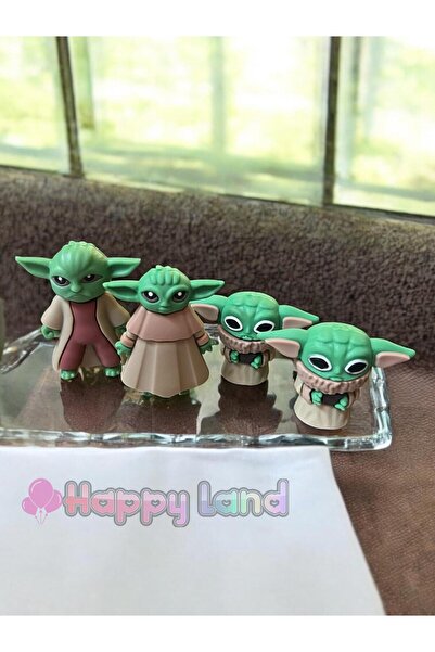 Happyland Baby Yoda Figure Toy Set of 4 Mini Yoda Toy Set 6 cm