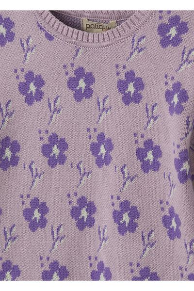 Uludağ Triko Lilac Organic Cotton Floral Jumpsuit Set
