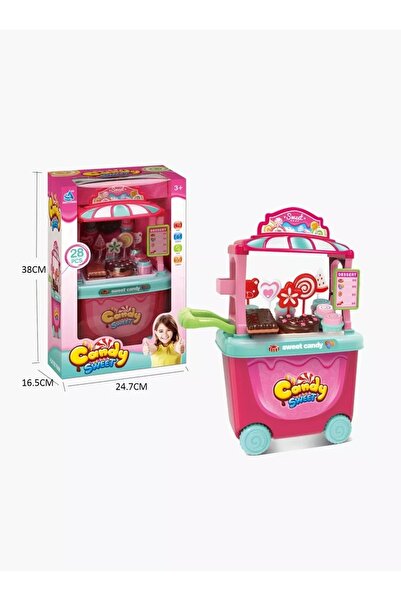 rexa عربة تسوق كاندي سويت شوب، 28 قطعة، 24.5 × 16.5 × 38 سم