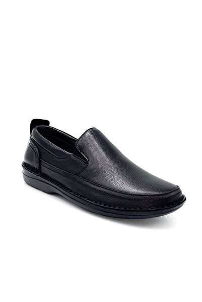 KİNDEP Kindep Alme İçi Dışı Hakiki Deri Klimalı Erkek Comfort Ayakkabı SİYAH