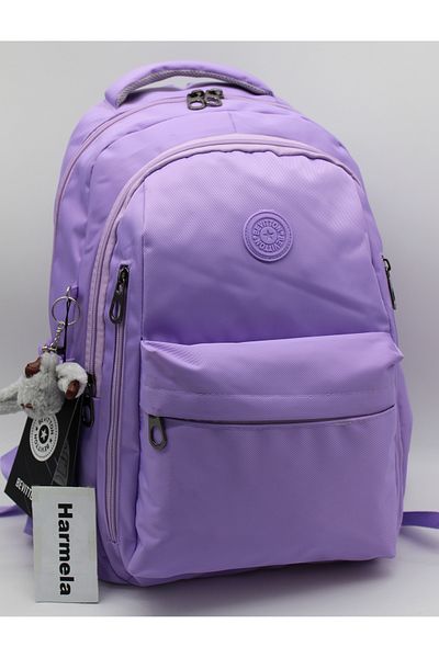 Harmela School Backpack Unisex Water Resistant Fabric School Bag Hrm2500 Lilac