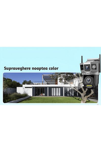 CLAUSTEEL Cameră de supraveghere 2 în 1 M143 cu vedere triplă, 4 MP, wireless