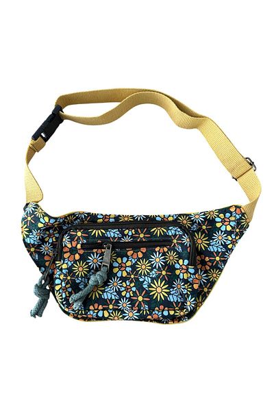 MDLİFE HOME Colorful Floral Patterned Waist Bag – Adjustable Strap, Zippered, Suitable for Daily Use