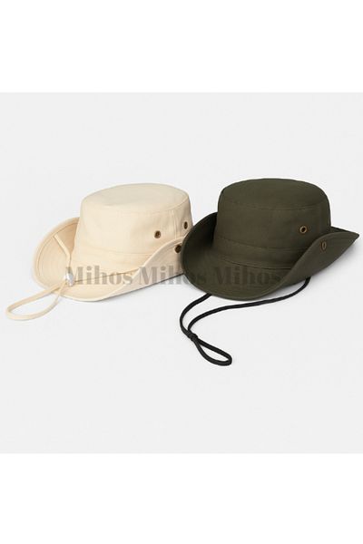 Mihos 2-Piece Safari Hat Beige-Khaki – Adjustable, Breathable Fabric, Unisex Summer Hat |