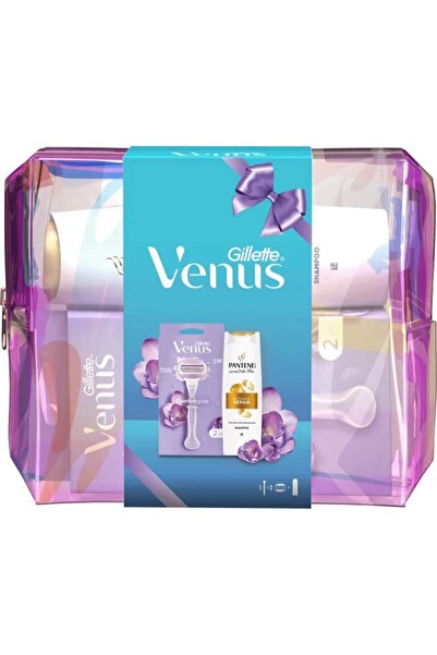 Gillette Set cosmetic Gillette Venus&Pantene, aparat de ras cu 1 lama, sampon reparare intensiva 250ml