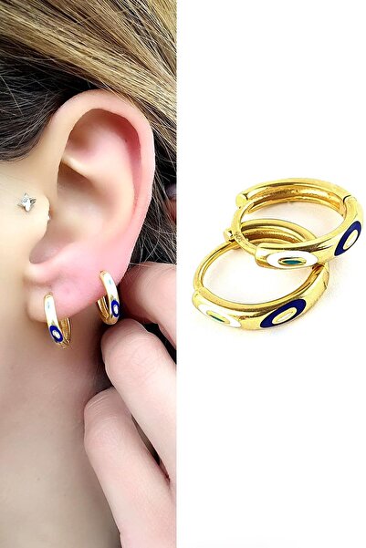 OSESHOP Mineli Nazar Boncuklu 925 ayar Gümüş Üzerine Altın Kaplama Bonita Tre...