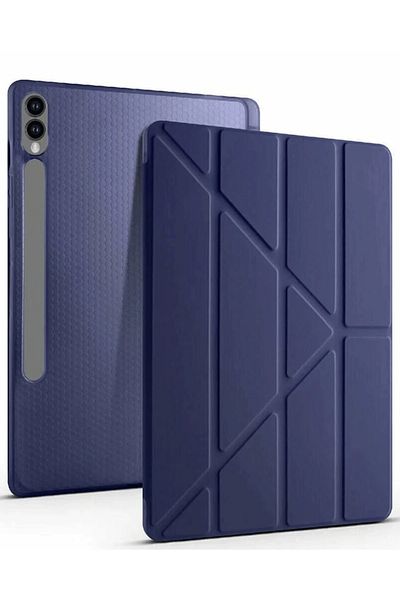 NewFace Samsung Galaxy X510 Tab S9 Fe 11 Case Mars Tablet Case with Pen Holder - Navy Blue Gelal
